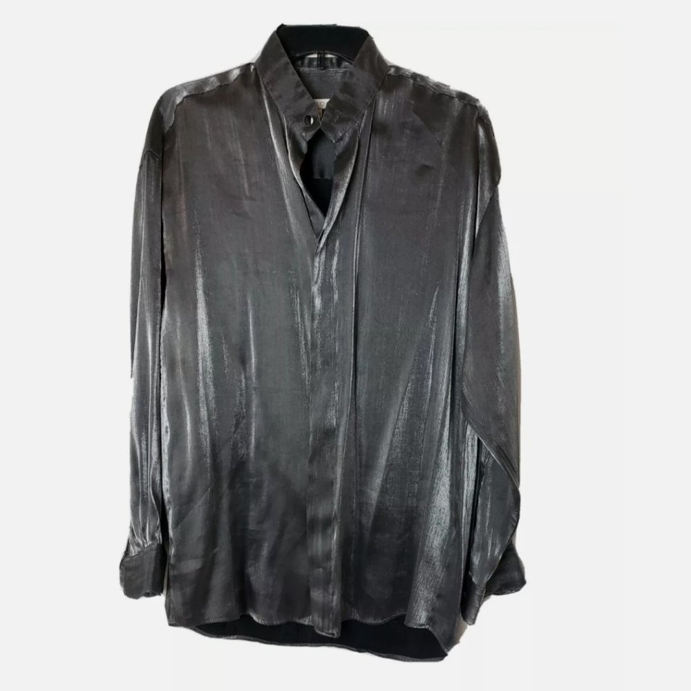 Men's Elliott Button-Down Collarless Dress Shirt-S